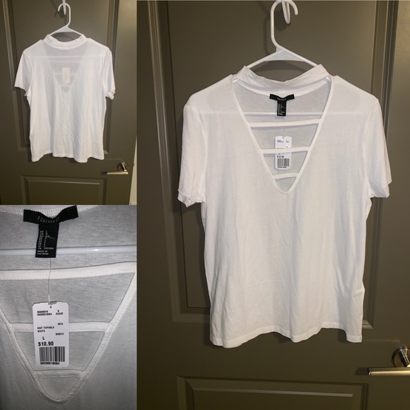 White Cut Out Tee - Picture 2 of 2